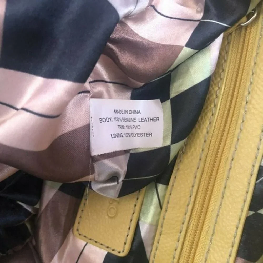 Tignanello Handbag Genuine Leather yellow Satchel